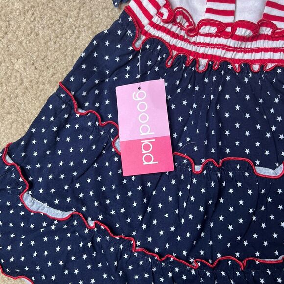 Girls 2T Patriotic Dress Stars And Stripes Sleeveless Summer Red White Blue - Picture 4 of 5